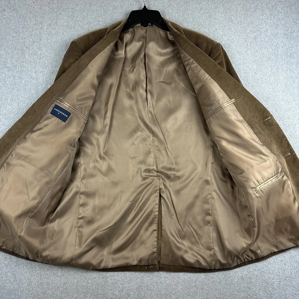 Saddlebred Sport Coat Blazer Mens 42R Brown Tan Corduroy Classic Fit 2 Button - Picture 9 of 13